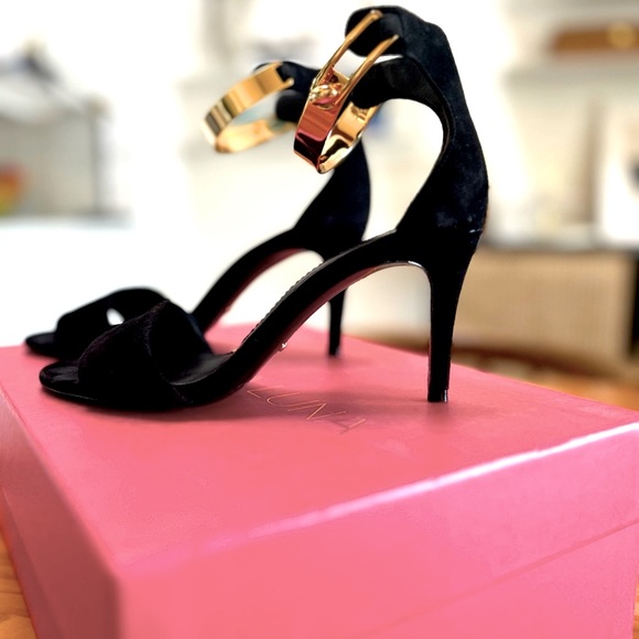 STELLA LUNA - Size 35 - Black Suede Golden Ankle Strap - In box - Picture 2 of 7